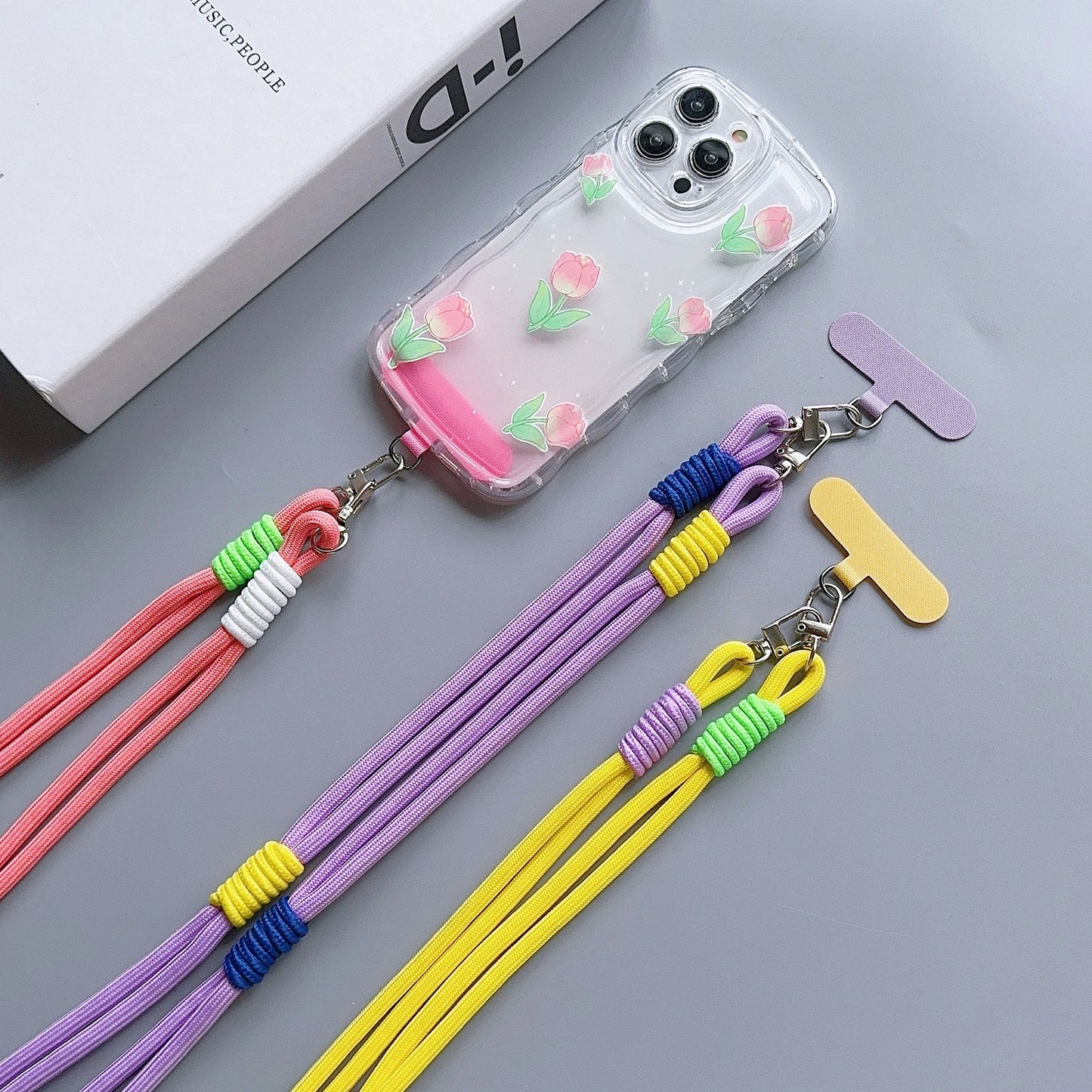 Universal Lanyard Double Color Mobile Phone Strap Fashion Safety Rope Shoulder Long Diagonal Span Trendy Accessory