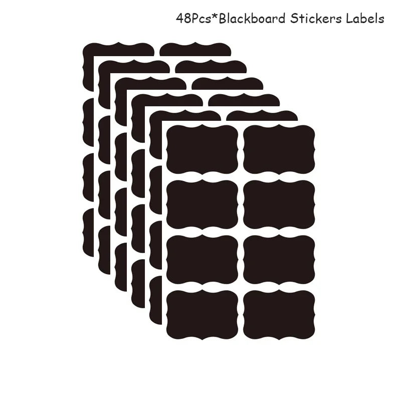 1-49Pcs Kitchen Accessories Blackboard Sticker Labels with Rewritable White Liquid Chalk Salt Spice Jar Organizer Kitchen Gadget