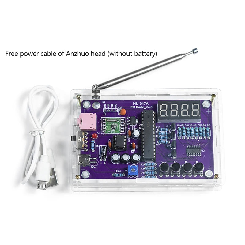 FM Radio Assembly Kit RDA5807S Circuit Board DIY Electronic Kit Dual Power Supply 87-108MHz School Teaching Training 5V / 3V