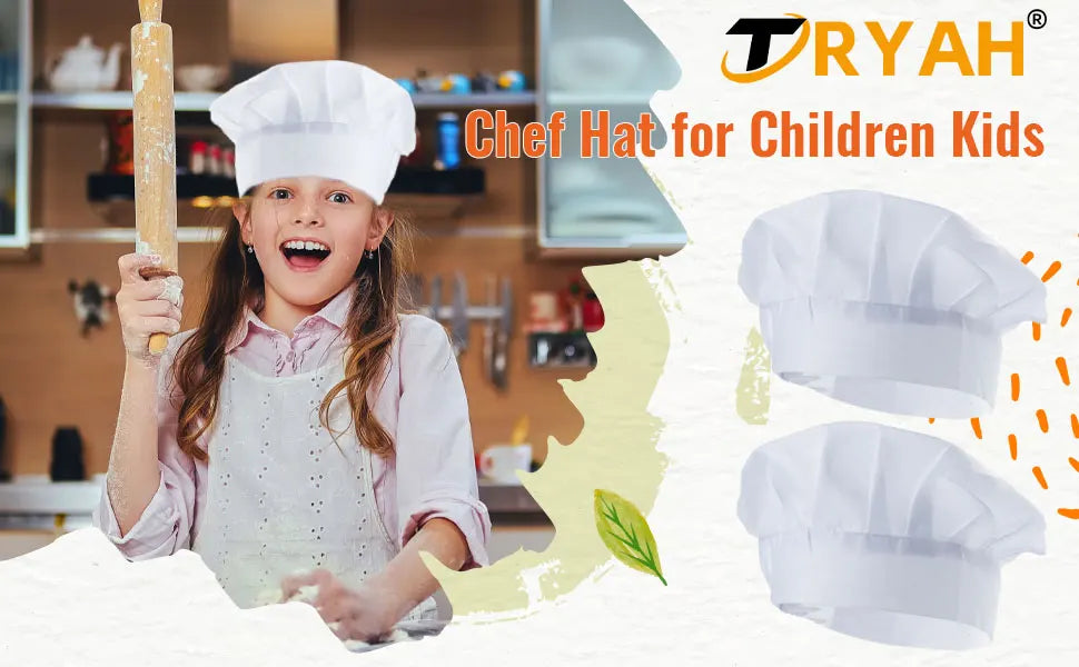 Baby Kid White Chef Hat Elastic For Party Kitchen Baking Cooking Cap Halloween Carnival Masquerade Party Costume Props Headwear