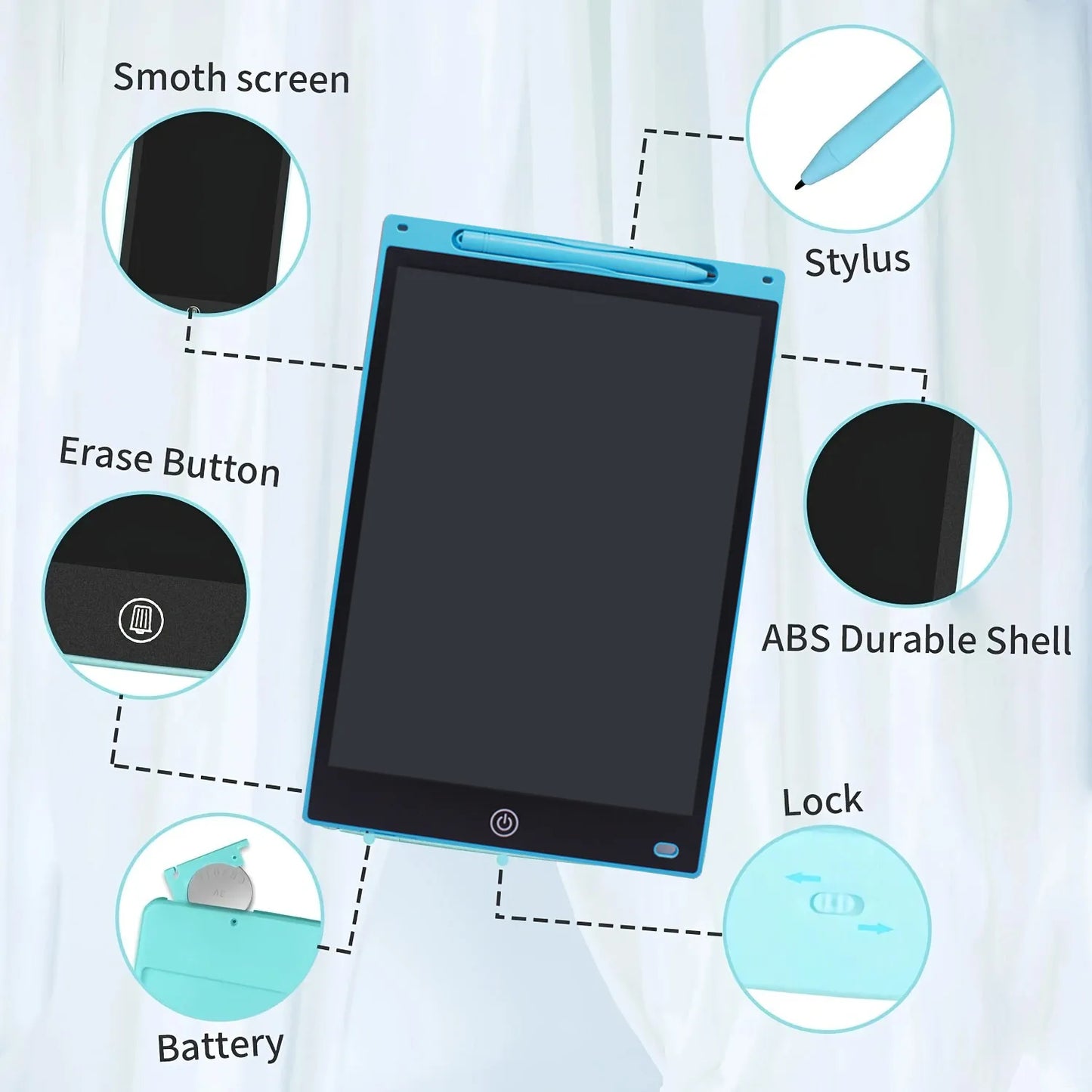 12 Inch Digital Drawing Tablet with LCD Screen Electronic Handwriting Pad for Learning And Creativity Writing Board