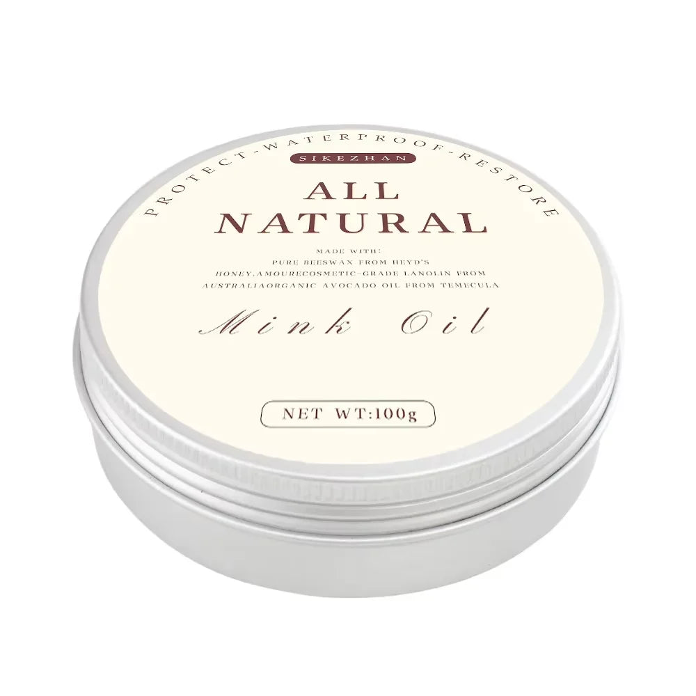 Natural Mink Oil Cream for Leather Shoes Bags Leather Care Cream Leather Maintenance Cream Leathercraft Accessories