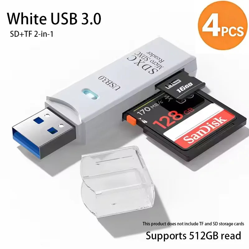 2-in-1 Multi Functional  USB 3.0 Card ReaderMiniSD TFMemoryCardReaderUSBFlashDrive CardreaderAdapter For PCLaptops Accessories