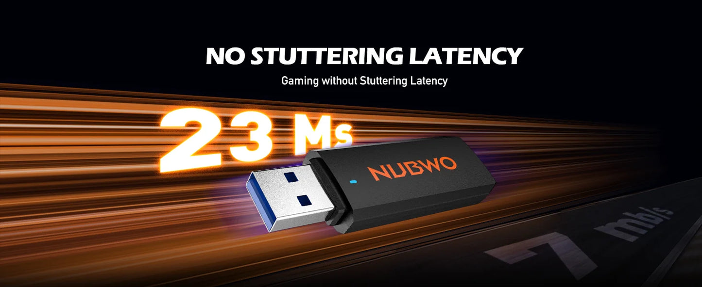 NUBWO G06 Dual Wireless Gaming Headphones 2.4GHz Bluetooth 5.3 Headsets Gamer with Microphone for PS5, PS4, PC, Mobile, Switch