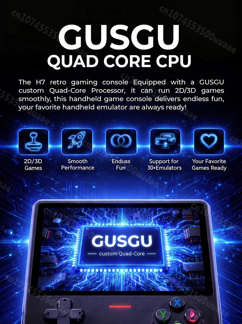 GUSGU H7 128GB Handheld Game Console Open Source Linux System 4.5" IPS Screen Portable Pocket Retro Video Game Player