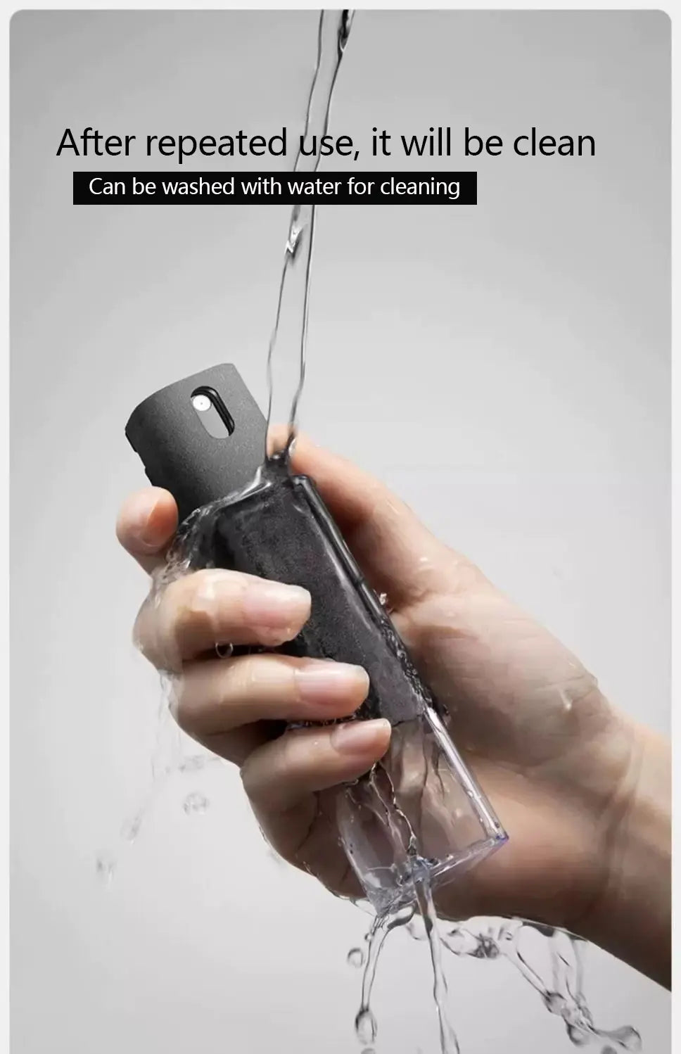 Mobile screen cleaner 2-in-1 spray wipe tablet LCD laptop cleaning tool for oil removal and fingerprint prevention