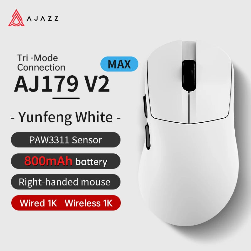 AJAZZ AJ179 Lightweight Wired And Wireless Mouse Ergonomic Macro Gaming Mouse Suitable For Personal Computers And Laptops