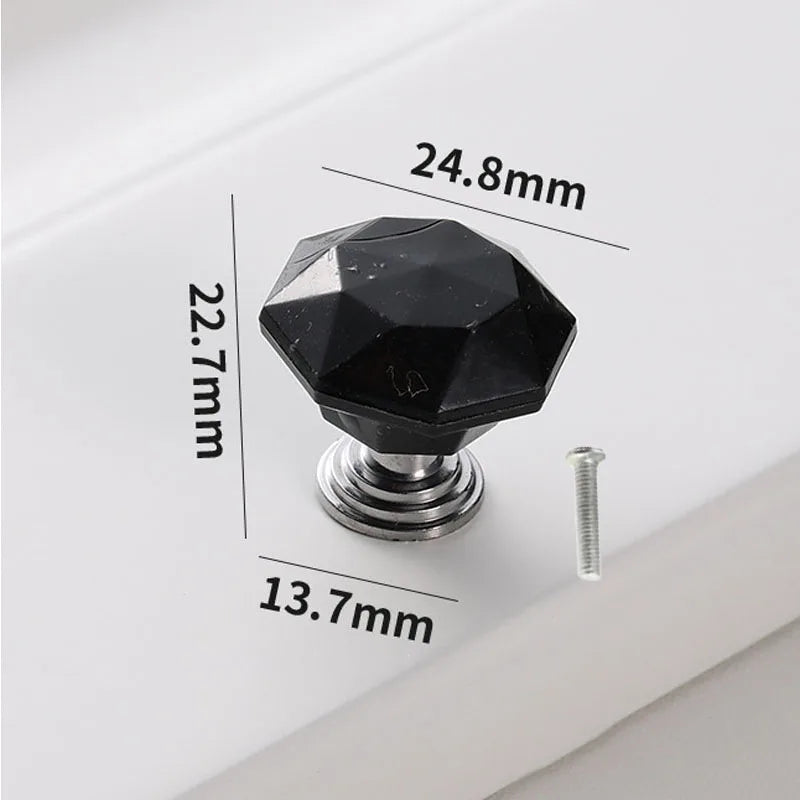 Plastic 1pc Diamond Shape Design Colorful Crystal Plastic Knobs Cupboard Drawer Pull Door Kitchen Cabinet Wardrobe Handles