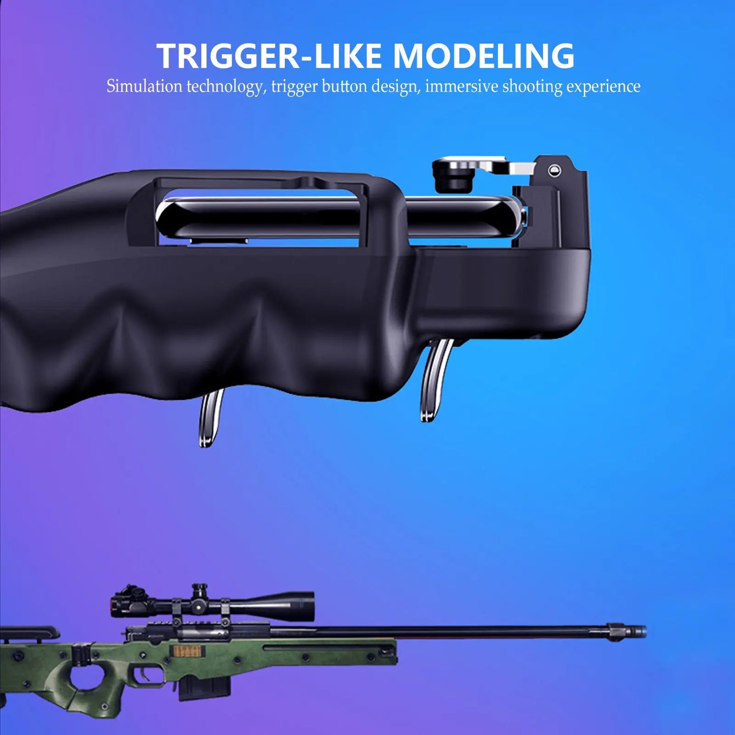 Mobile Game Controller Phone Game Trigger Adjustable Six-Finger Linkage Portable Grip Stable Gamepad for Phone