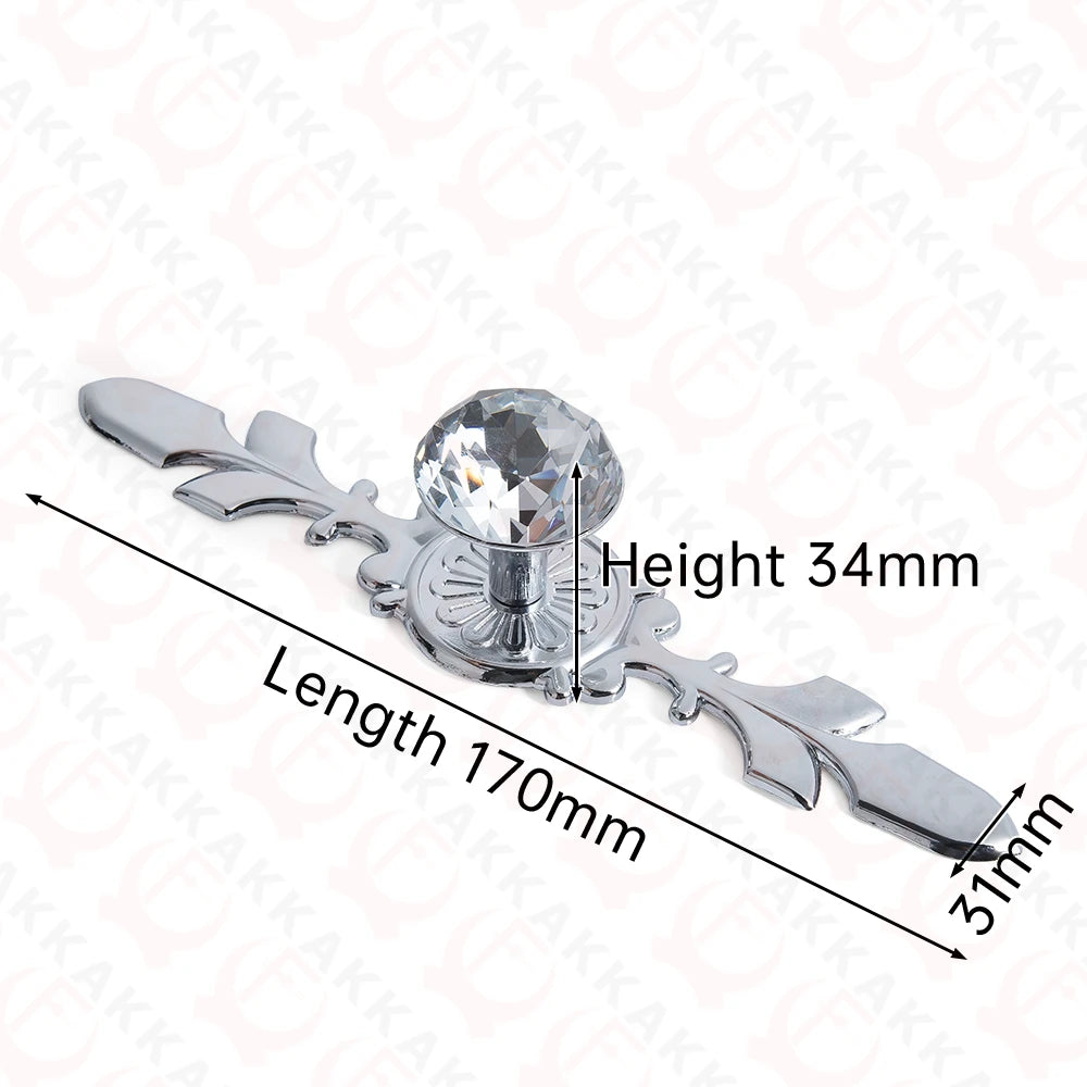 KAK Gold Diamond Crystal Glass Cabinet Knobs and Handles Cupboard Door Pulls Zinc Alloy Kitchen Handle Furniture Door Hardware