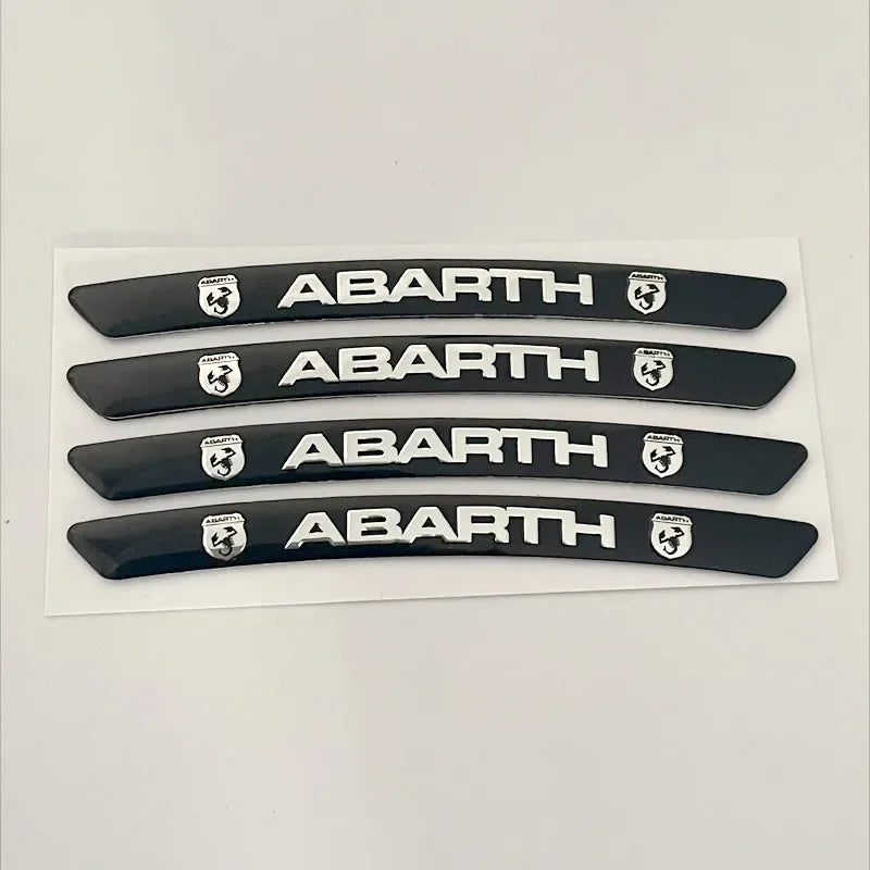 New For Abarth 595 695 124 Spider Wheel Rim Stickers Car Logo Emblem Badge Decals Fiat 500 Panda Tipo Doblo Ducato Accessories