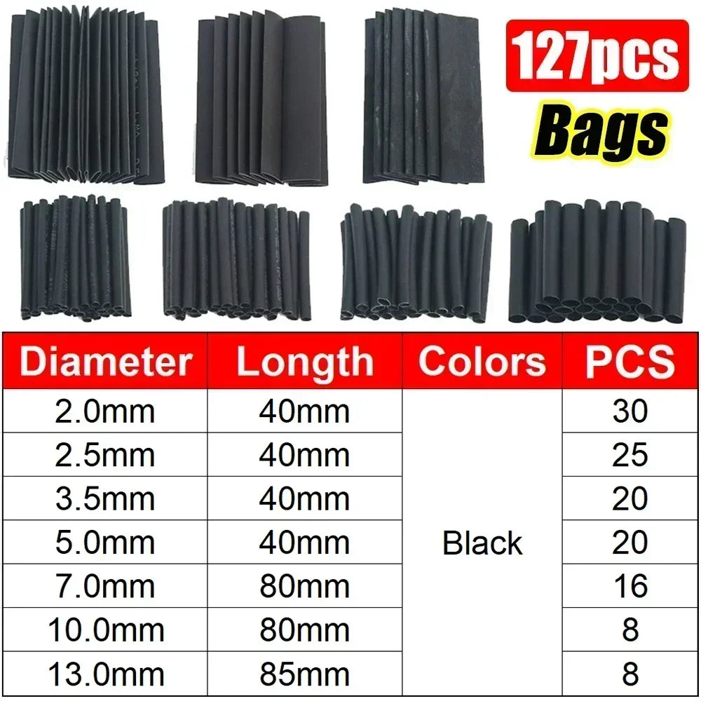 Thermal-Activated Cable Sleeve Shrinkable Wire Protector Kit Insulation Tubes for DlY Proiects Automotive Electronics Repair