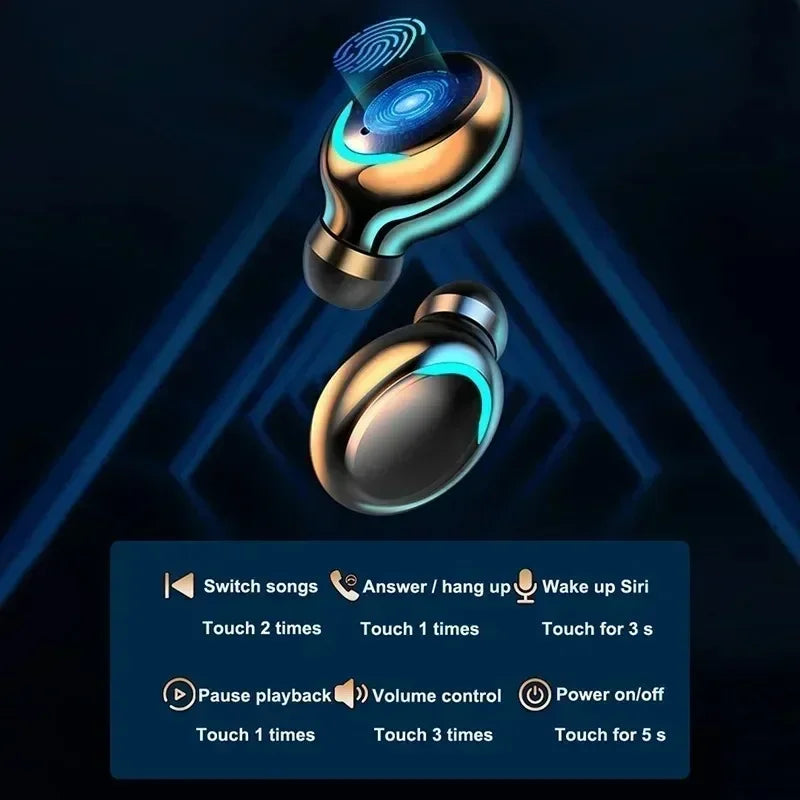 New F9 Bluetooth Headphones 9D Stereo High Bass Sport Earphones Handfree Touch Control Tws Wireless Earbuds Headset