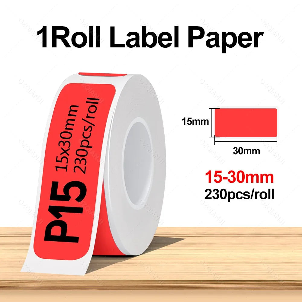 Portable Mini Labeling Printer Marklife P12 Thermal Adhesive Sticker Pocket Label Maker or 1Roll Spacer/Continues Label Paper