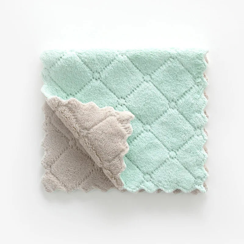 Glass Window Dish Cleaning Cloth Microfiber Kitchen Cleaning Towel Anti-Grease Wiping Rags Absorbable Fish Scale Wipe Cloth