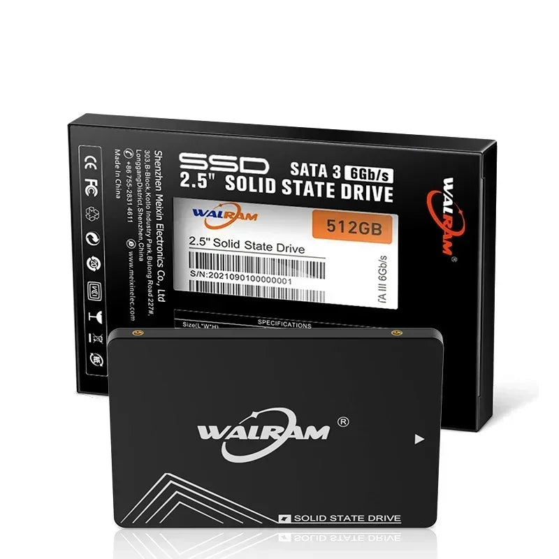 WALRAM 2.5 SATA 3 SSD 512GB 128GB 120GB HDD Laptop Internal SATA3 SSD 1TB Solid State Drive 240GB 256GB Hard Disk For Desktop PC