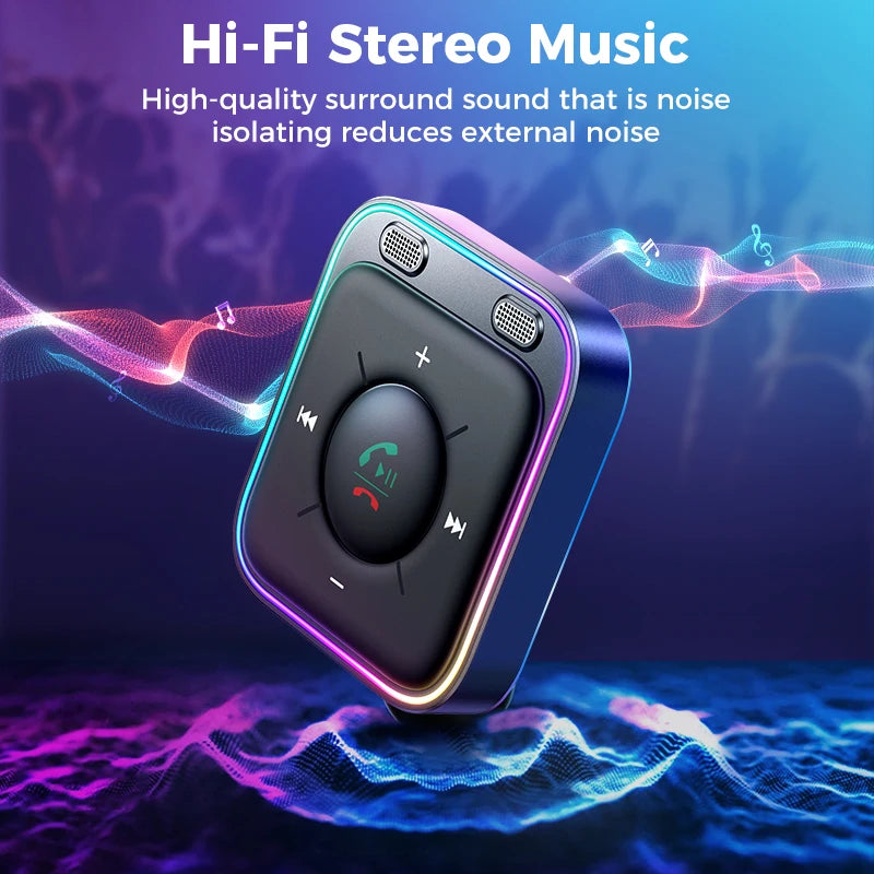 Joyroom Bluetooth 6.0 AUX Car Adapter Stronger Dual Mics & Noise Cancellation Bluetooth Receiver For Car Music/Hands-Free Calls