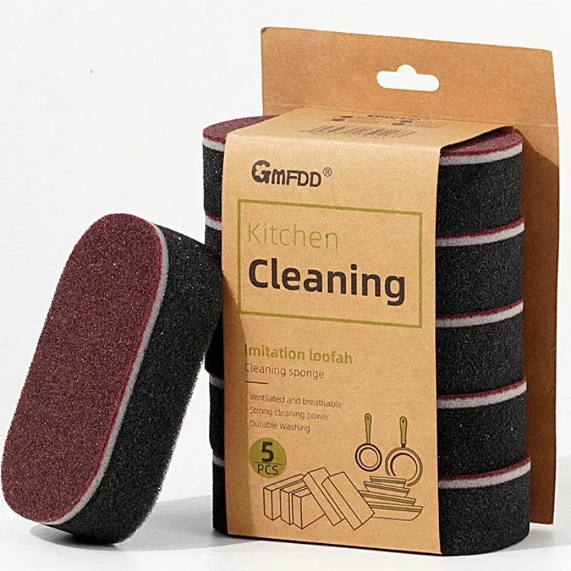 Magic Sponge Strong Thickened Double Sided Kitchen Dishwashing Brush Brushing Pot Bottom Rust Black Stain Artifact Clean Brush