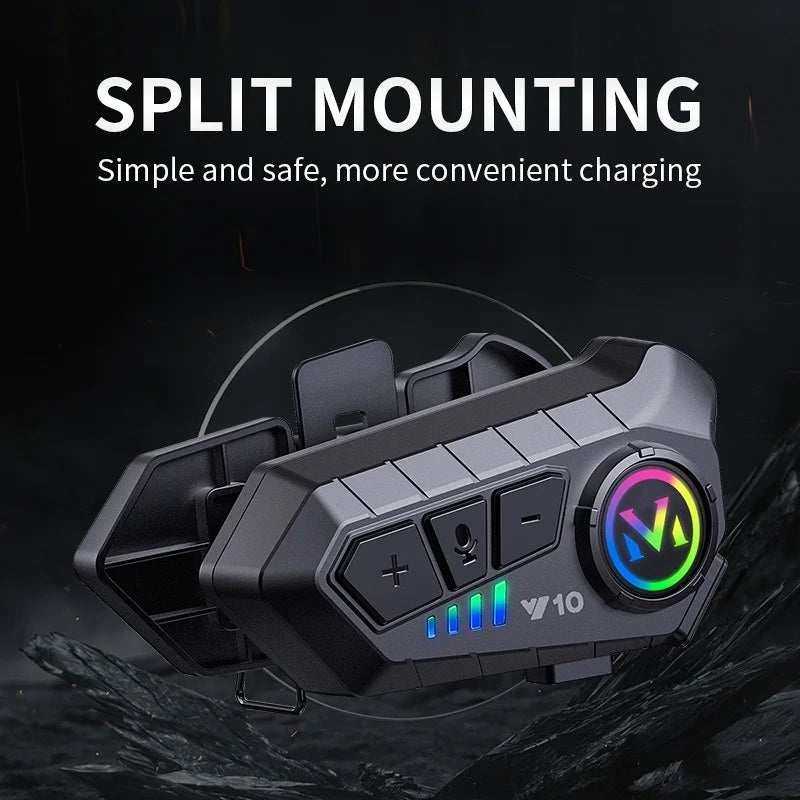 3D Motorcycle Helmet Headset With LED Earphone Bluetooth 5.3 Stereo Waterproof For Android iOS Smart iPhone Universal Headset