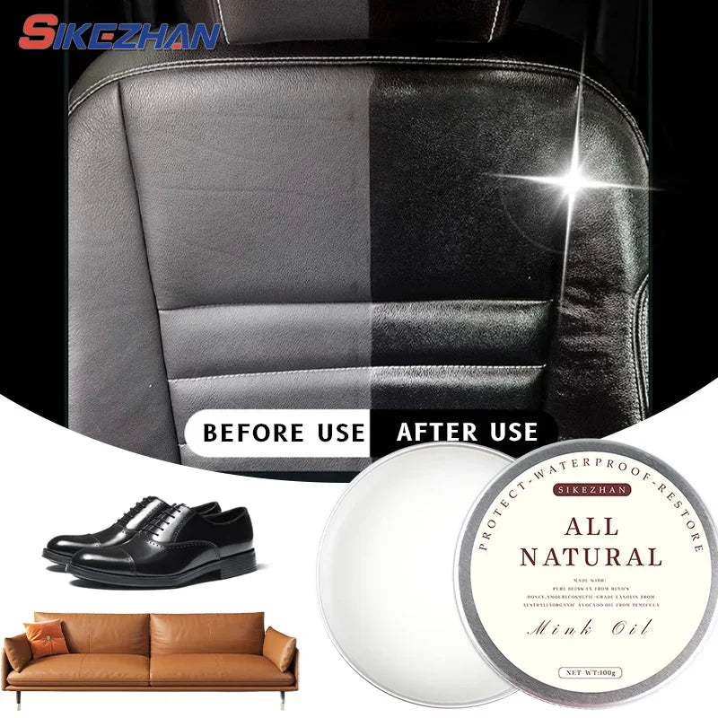 Natural Mink Oil Cream for Leather Shoes Bags Leather Care Cream Leather Maintenance Cream Leathercraft Accessories