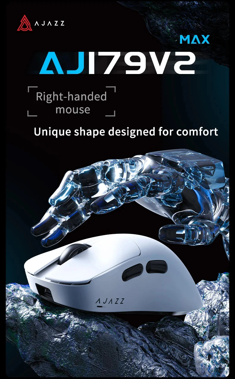 AJAZZ Wireless Gaming Mouse 3 Model With Magnetic Attraction Charging Base PAW3311 Sensor 12000 DPI For PC Laptop AJ179 V2/MAX