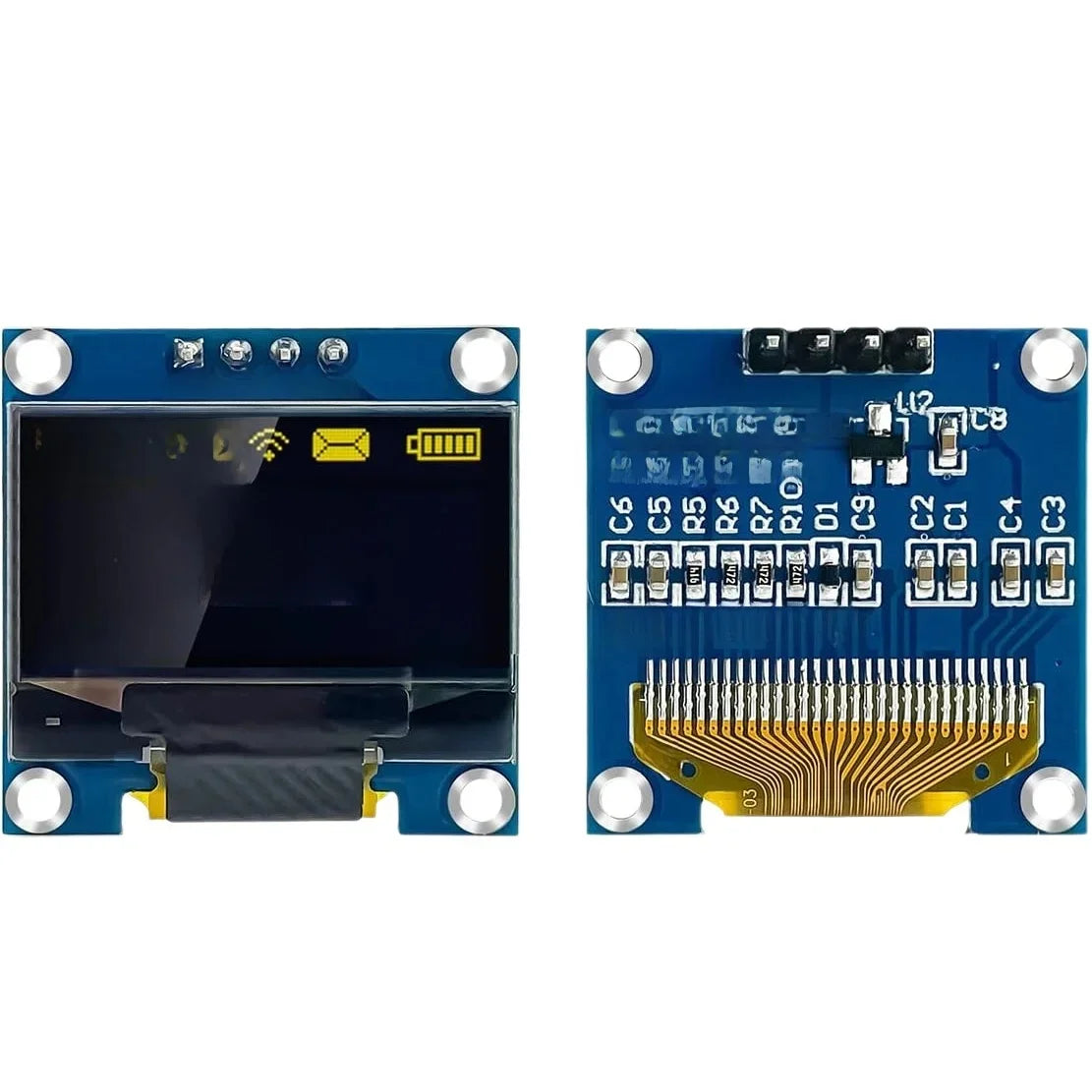 0.96" Inch OLED Display Screen Module I2C IIC 128x64 SS - D - 1306 3.3V-5V blue Yellow for Arduino ESP32 ESP8266