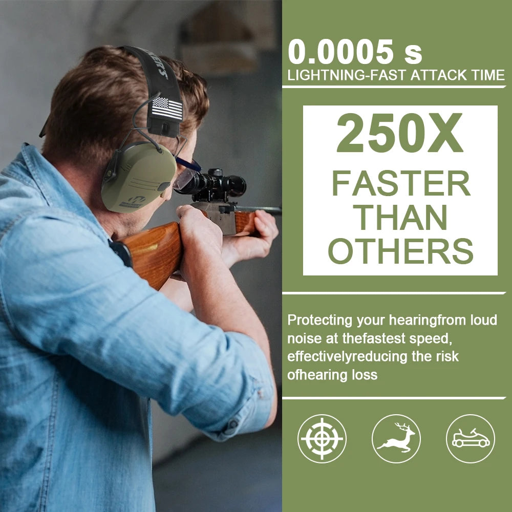 Outdoor hunting/shooting earmuffs actively reduce noise to protect hearing, train tactical headphones to strengthen human voice