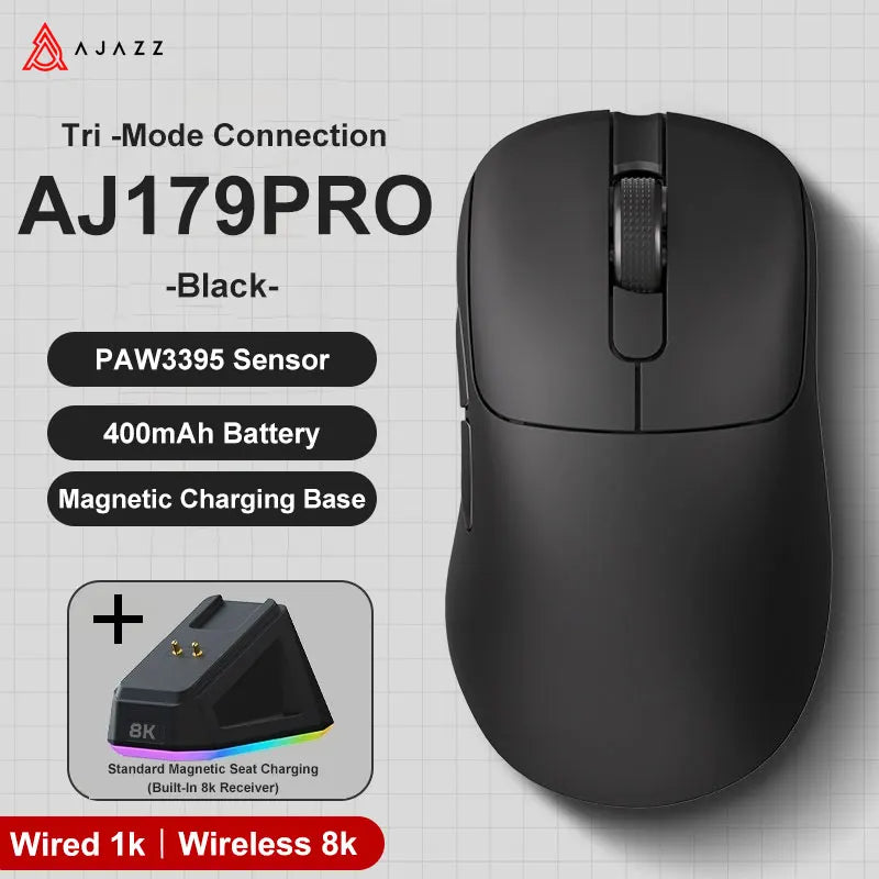 AJAZZ AJ179 Lightweight Wired And Wireless Mouse Ergonomic Macro Gaming Mouse Suitable For Personal Computers And Laptops