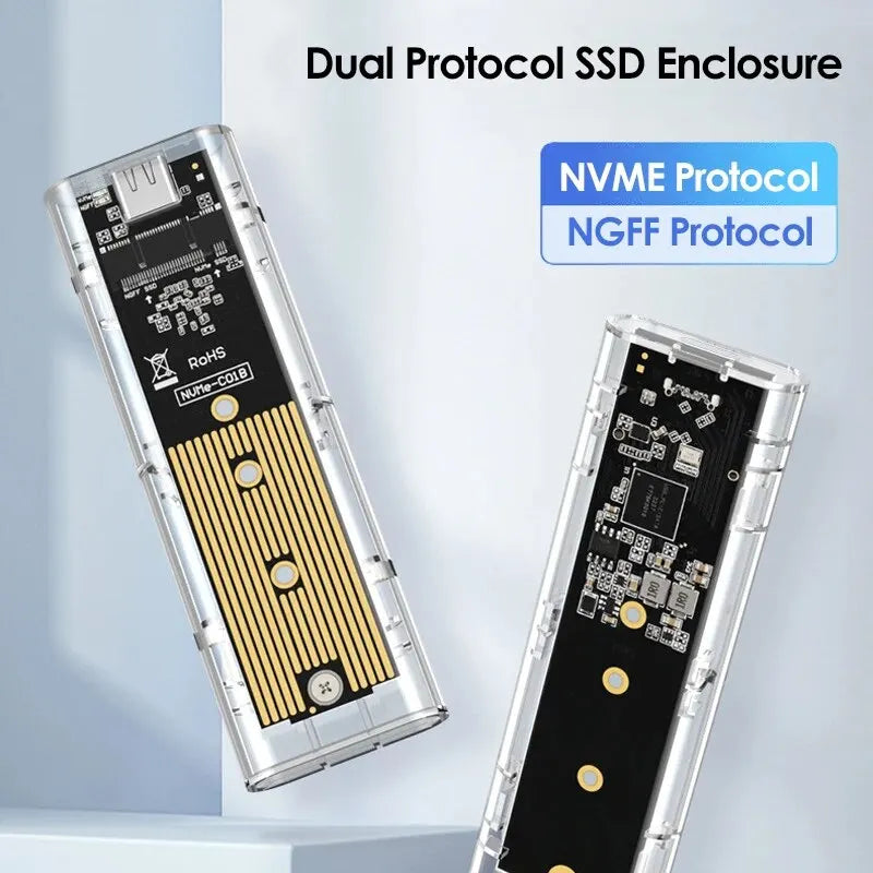 M.2 NGFF/NVME to USB3.0 Mobile Hard Disk Case SATA SSD Type-C 5Gbps Enclosure Adapter