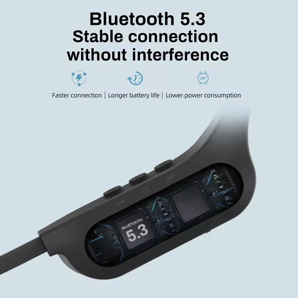 LonMao B33 Bone Conduction Earphones Bluetooth 5.4 Wireless Headphones Sports Headset HD Clear Mic for Workout Running Driving