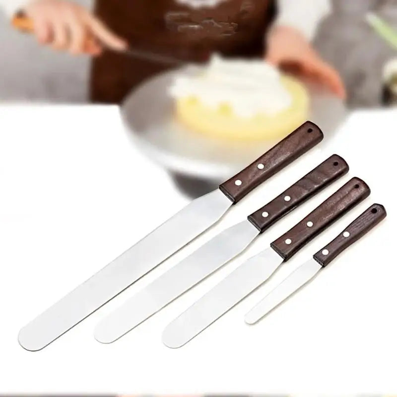 4/6/8/10 Inch Stainless Steel Cake Spatula Butter Cream Icing Frosting Knife Smoother Brush Kitchen Pastry Cake Decoration Tools