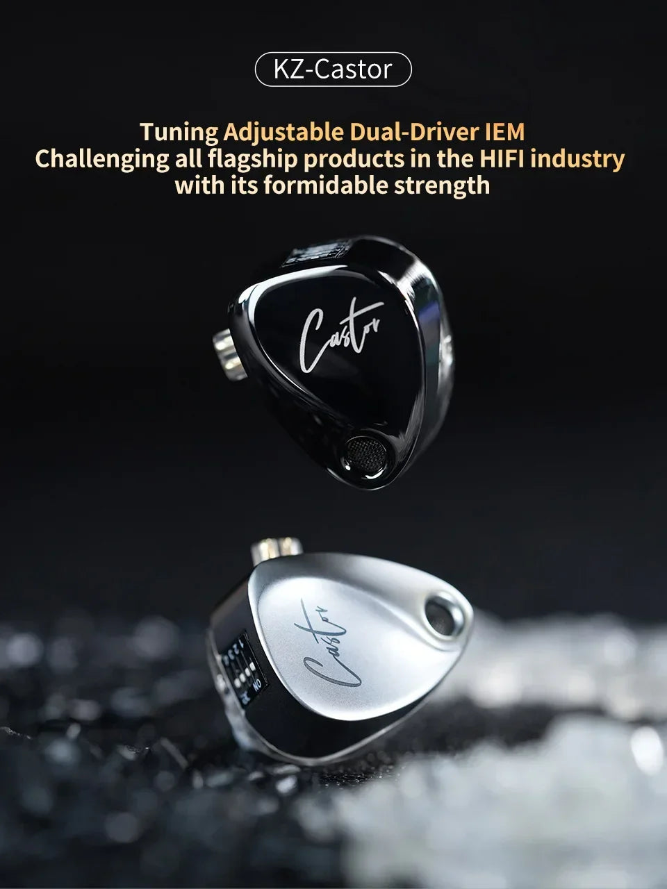 KZ Castor 2DD Dynamic in Ear Earphone High-end Tunable Earphones HiFi Bass Monitor Headphone Cancelling Earbud ZSNPRO EDXPRO
