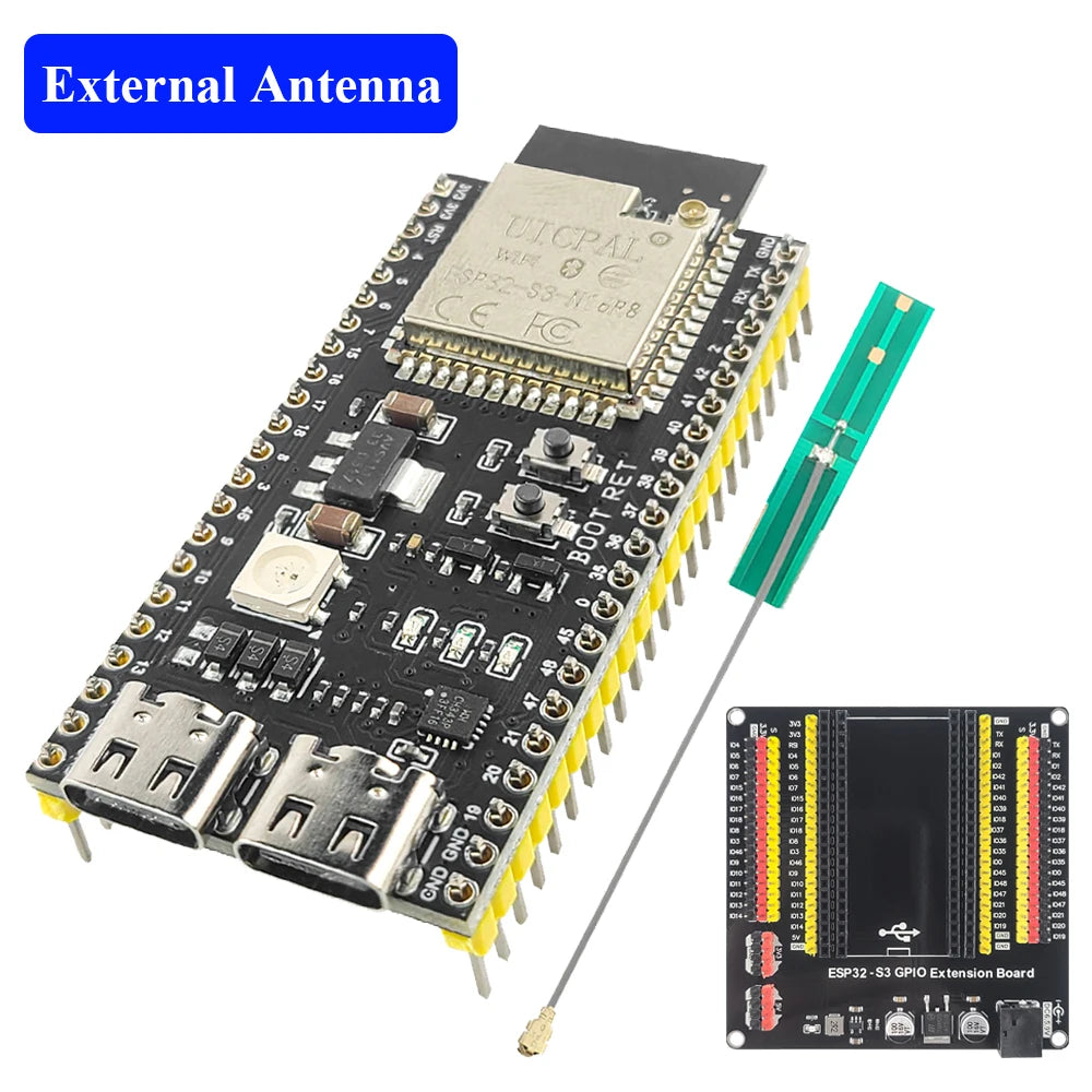 ESP32-S3 Development Boards with Expansion Adapter Kit 2.4G Wifi BT Module ESP32-S3-1 N8R2 N16R8 44Pin Type-C ESP32-S3