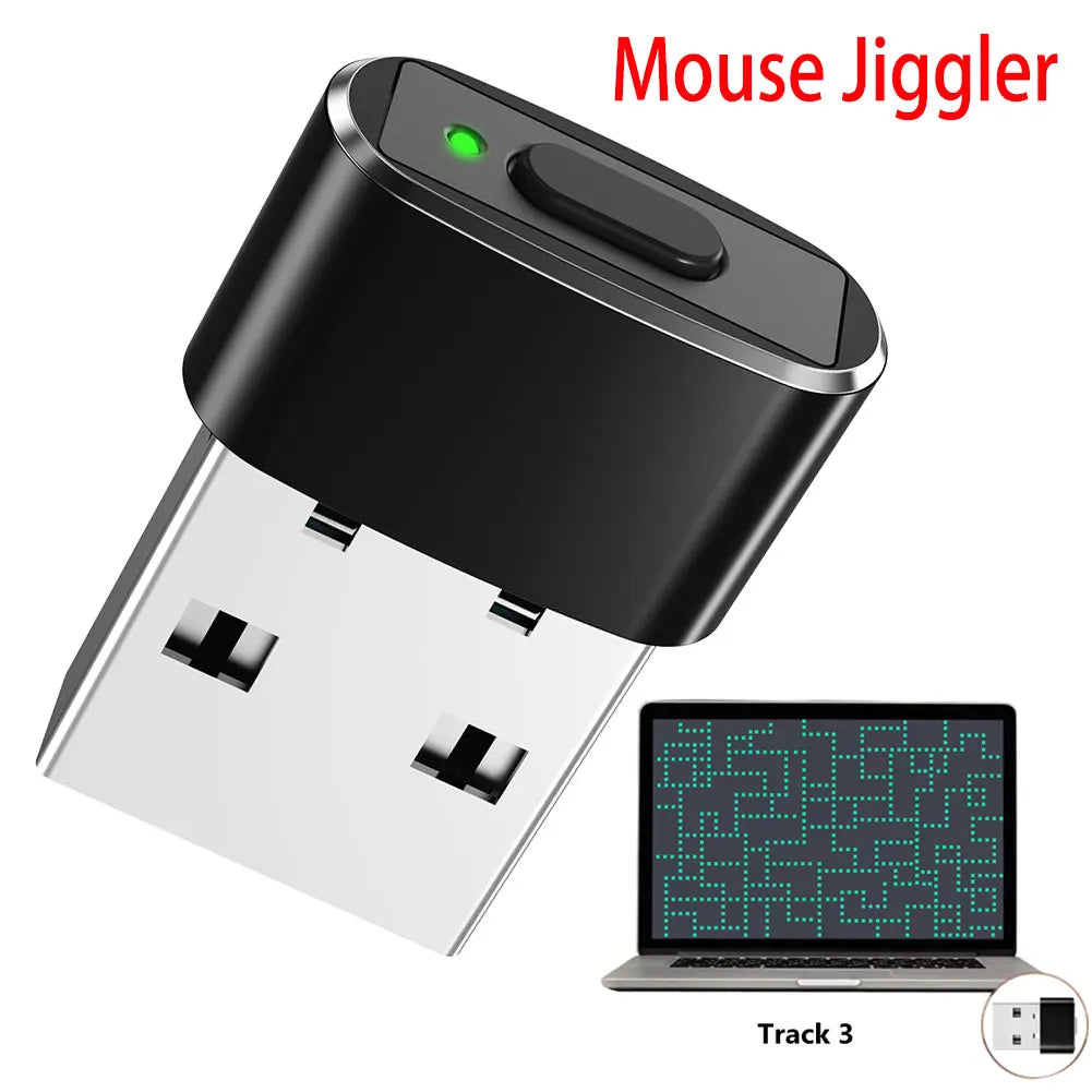 Mouse Jiggler Undetectable Automatic Mover USB Port Shaker Wiggler for PC Laptop Keeps Computer Awake Simulate Mouse Movement