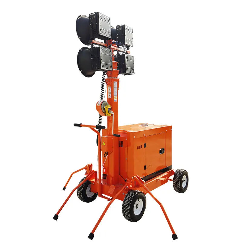 Mobile mining lighthouse with generator base