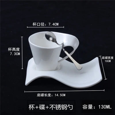 Espresso Coffee Cup European Ceramic Mug with Spoon and Cup Holder Kitchen Bar Supplies Home Living Room Drinking Utensils