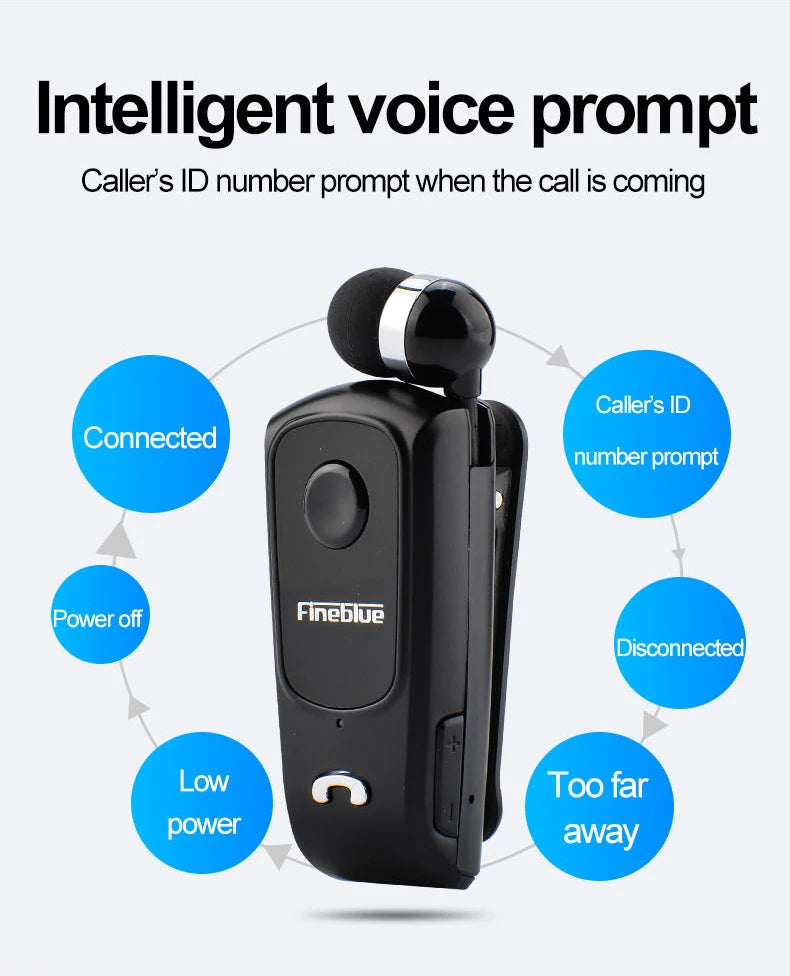 Fineblue F920 Wireless Earphone Bluetooth Headset Ears in Lotus with Wire Clip Earphones Handsfree Earbuds Retractable Headphone