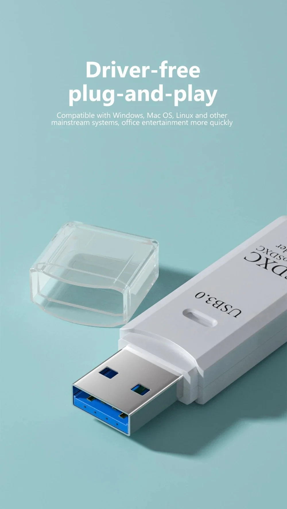 2-in-1 Multi Functional USB3.0/2.0 Card Reader Micro SD TF Memory Card Reader USB Flash Drive Cardreader Adapter For PC Laptops