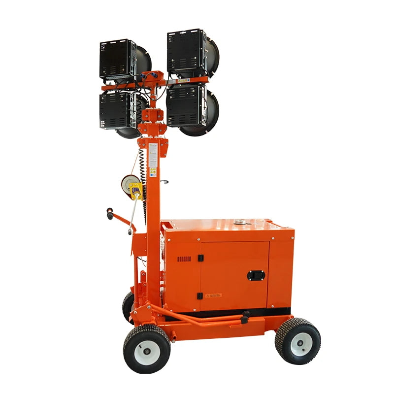 Mobile mining lighthouse with generator base