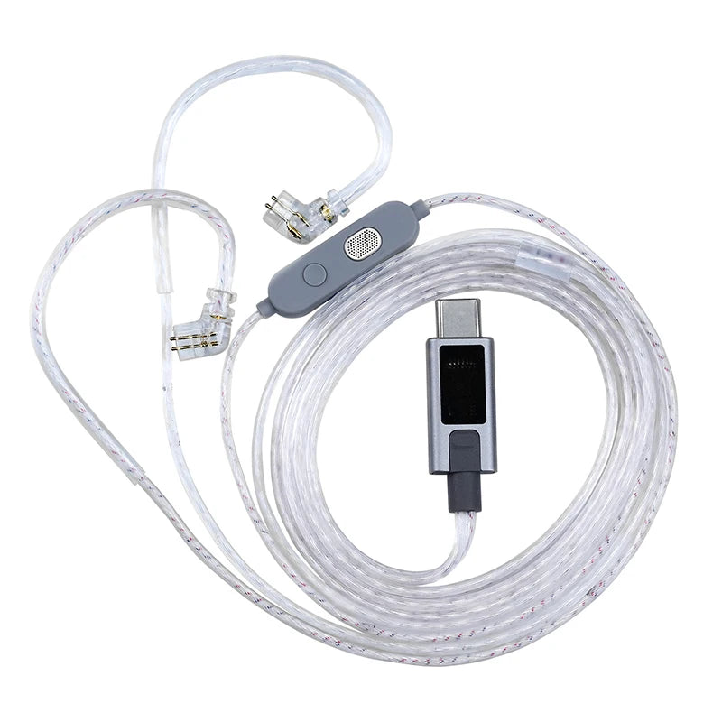 KZ-M2 Silver-plated upgrade cable with Type C/3.5MM dual microphone for EDX Pro X AS16 Pro PRX Zenith