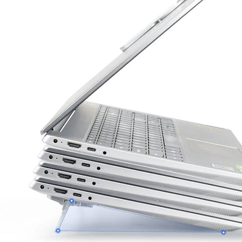 2PCS Mini Foldable Laptop Stand Portable Computer Keyboard Riser with 2 Adjustable Angles Self-Adhesive Invisible Notebook Stand