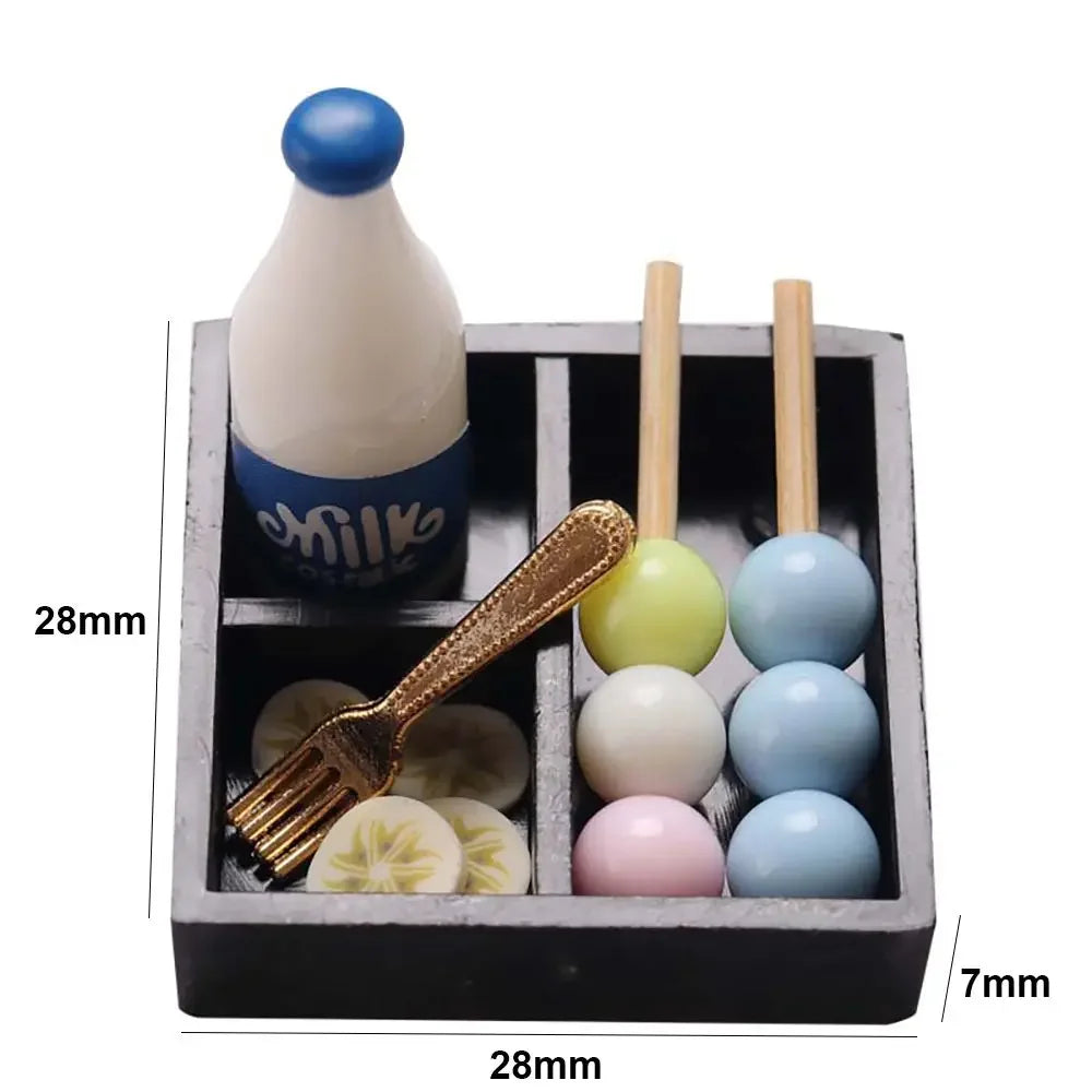 Gift Scene Model Playing House Kitchen Dollhouse Bento Miniature Snack Drink Doll Accessories Simulation Food Toy