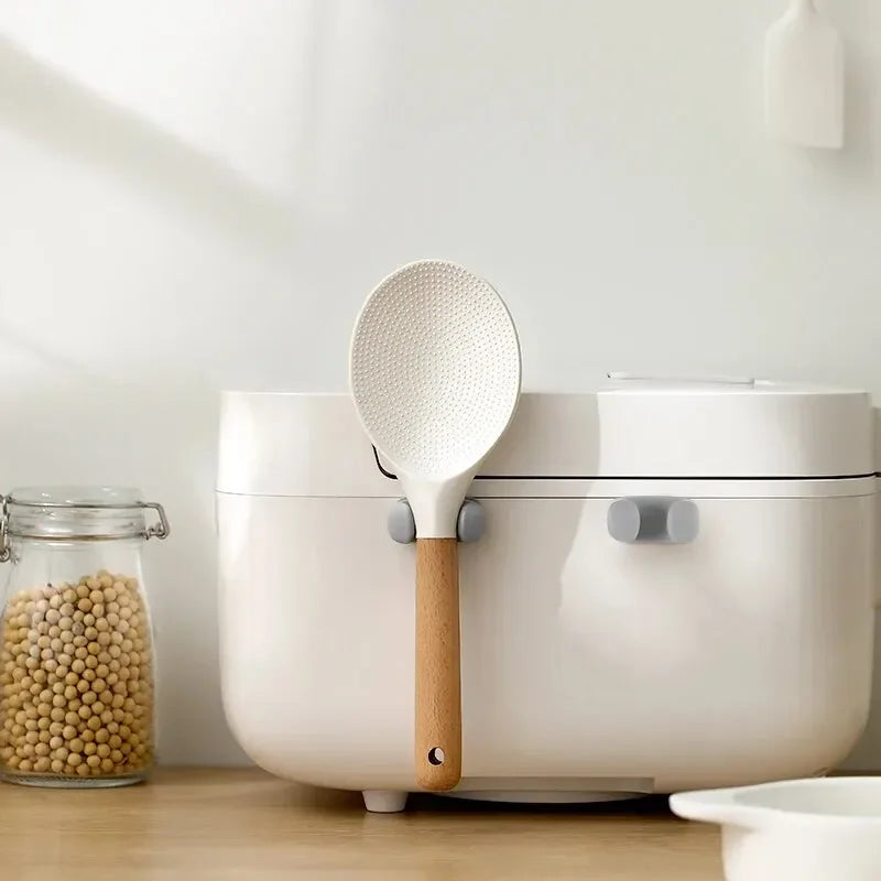 Kitchen Wall-Mounted Rice Spoon Holder Silicone Storage Rack  Cooker Spoon Shelf, Placement Rack