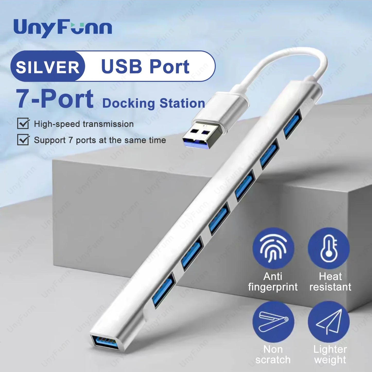 7-In-1 USB HUB Splitter Multiports USB3.0 OTG Expander Docking Station High Speed Data Transfer Adapter For PC Mouse Keyboard