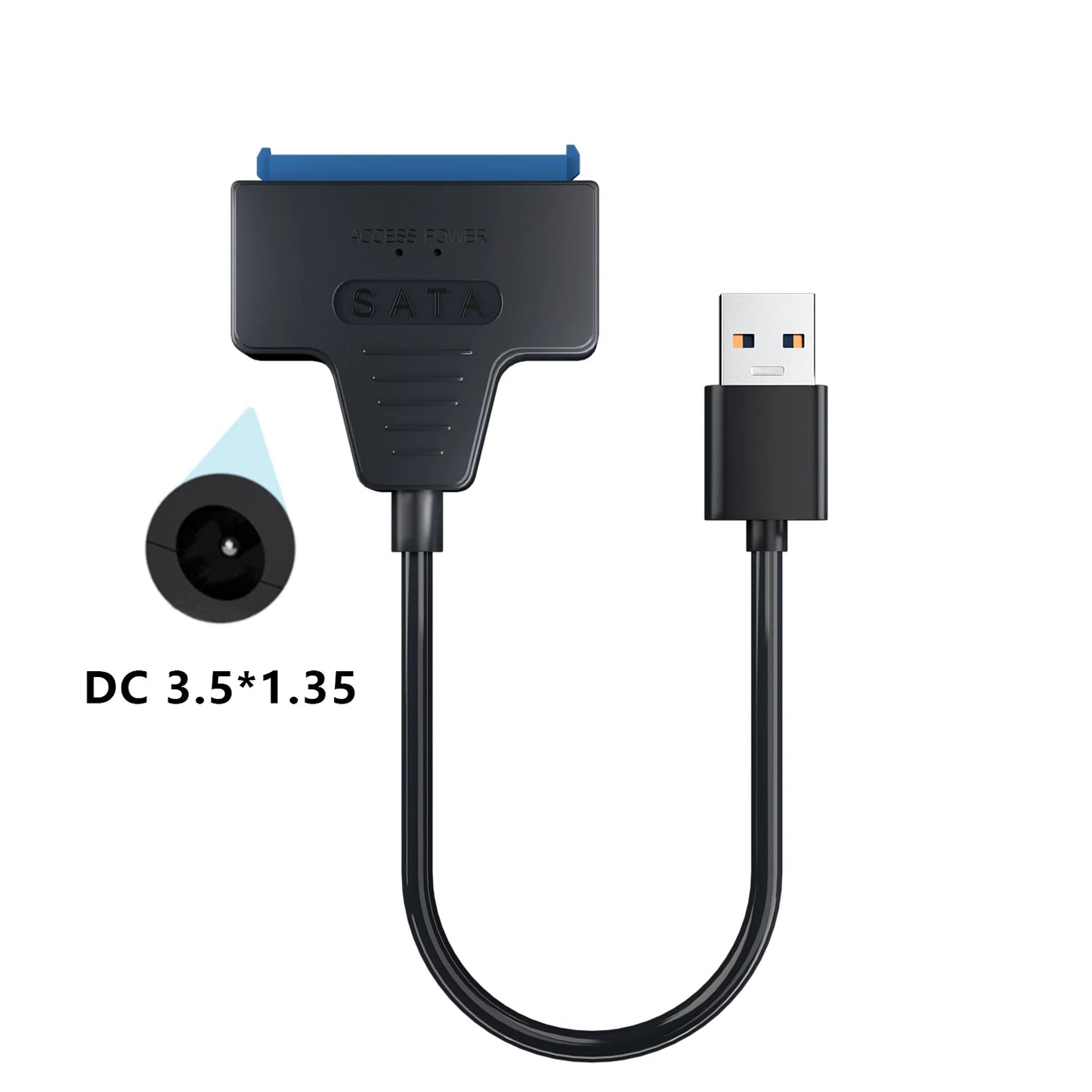 USB 3.0 to SATA Cable for 3.5/2.5 Inch SSD HDD SATA III Hard Drive Disk with 12V/2A Power Adapter