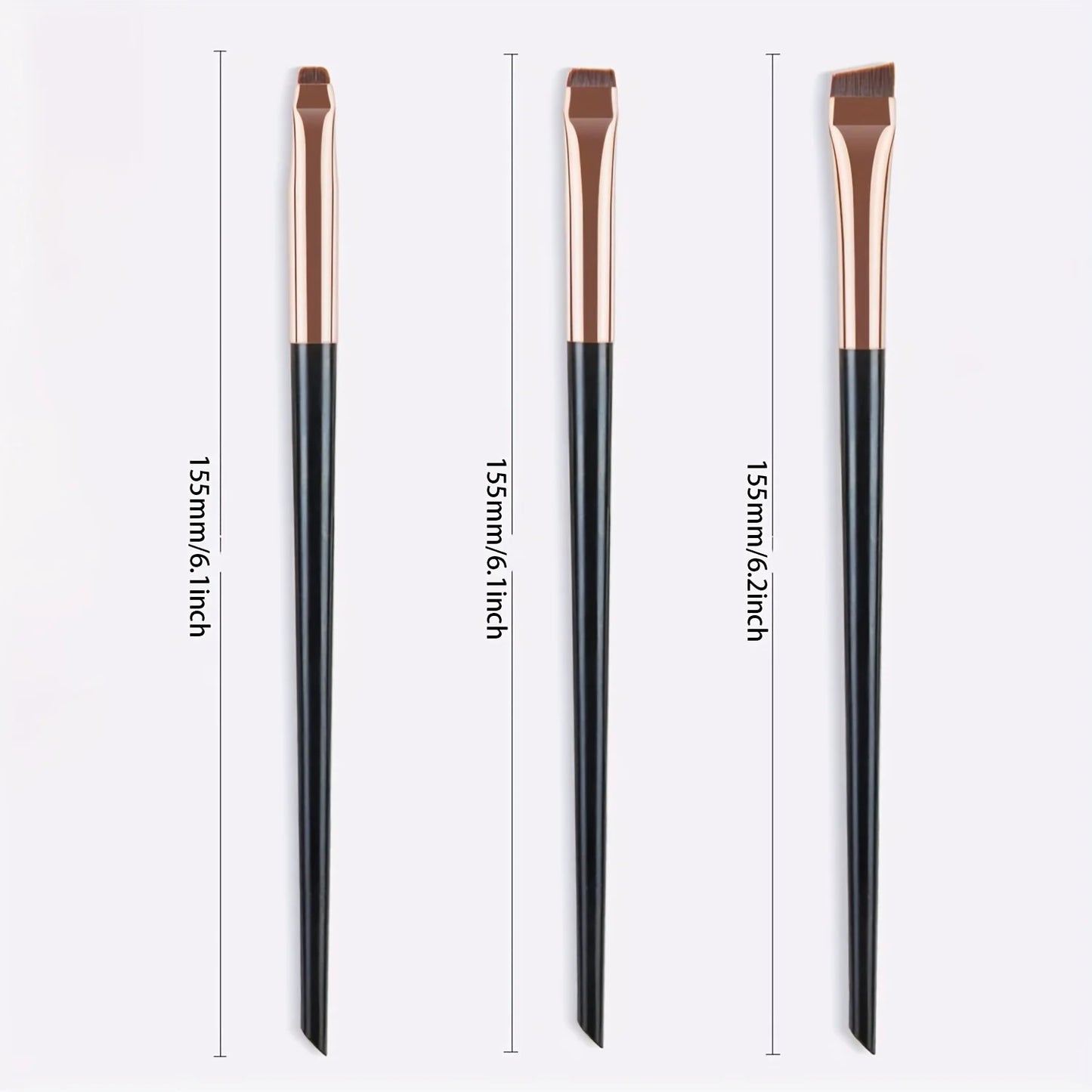 3pcs Makeup Brush Set, Blade Eyeliner Brush Fine Oblique Head Eyebrow Brush Outline Eyeliner Ultra-Thin Eye Shadow Brush Makeup