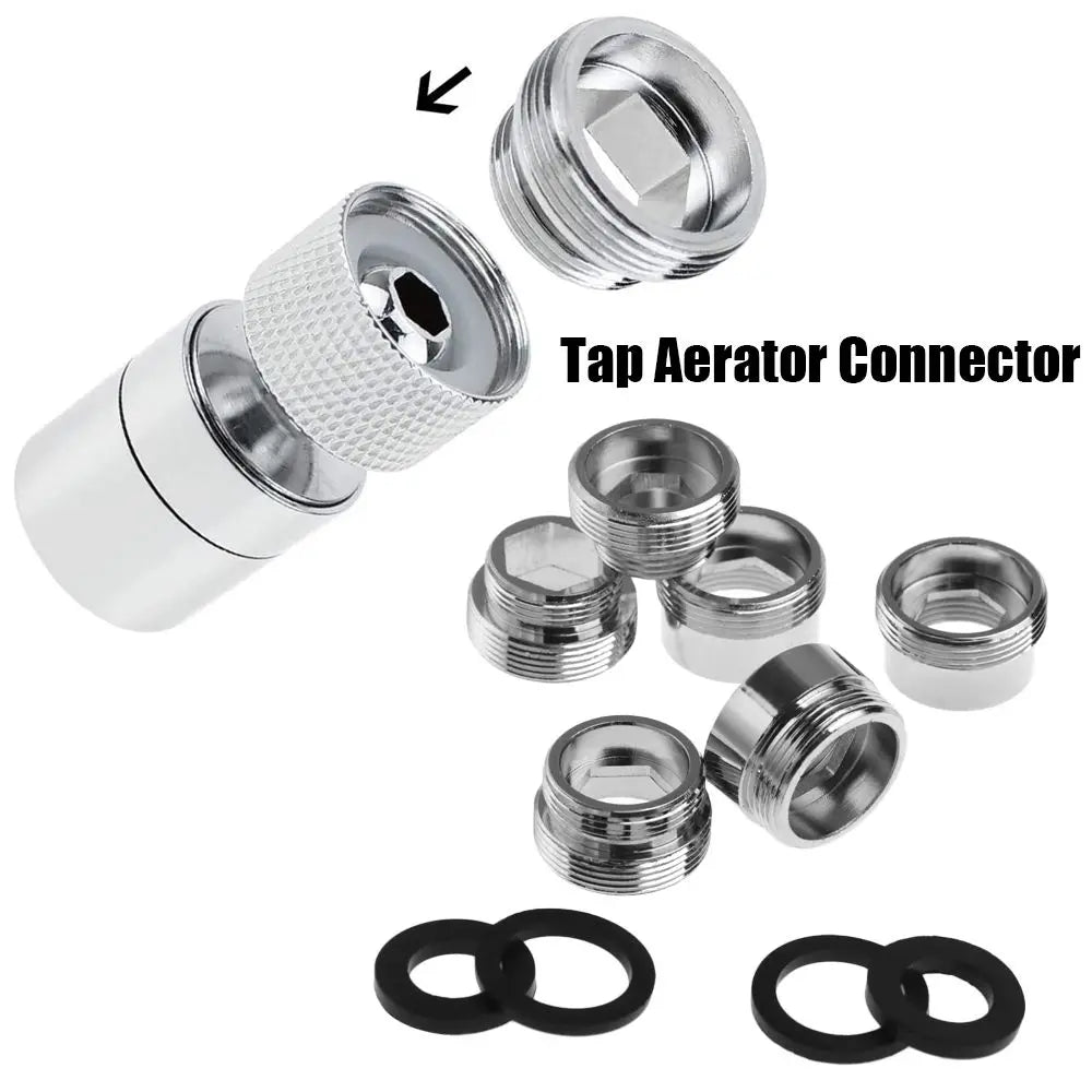 16/18/20/22/24/28/mmto22mm Tap Aerator Connector with Gasket Metal Outside Inside Thread Water Saving Adaptor for Kitchen Faucet