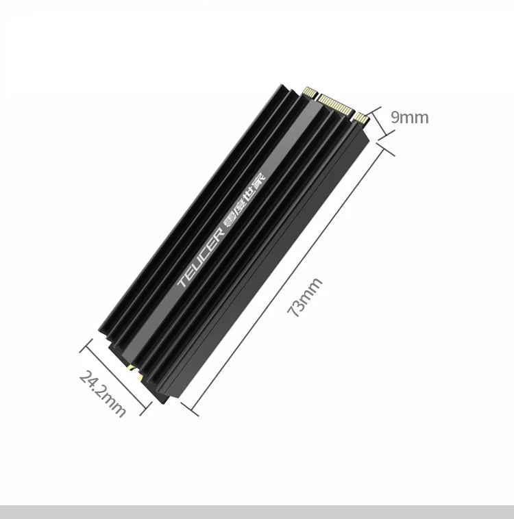 M.2 SSD NVMe Heatsink 2280 Aluminum Radiator with Thermal Pad  Solid State Drives Cooling Accessories Thickness 9mm Can Use PS5