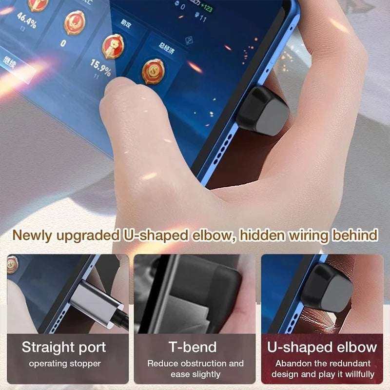 40Gbps Mini USB C Right Angle Adapter U-Shape Thunderbolt3 USB C to Type C Adapter Connector USB4.0 8k@60hz 100w Fast Charging