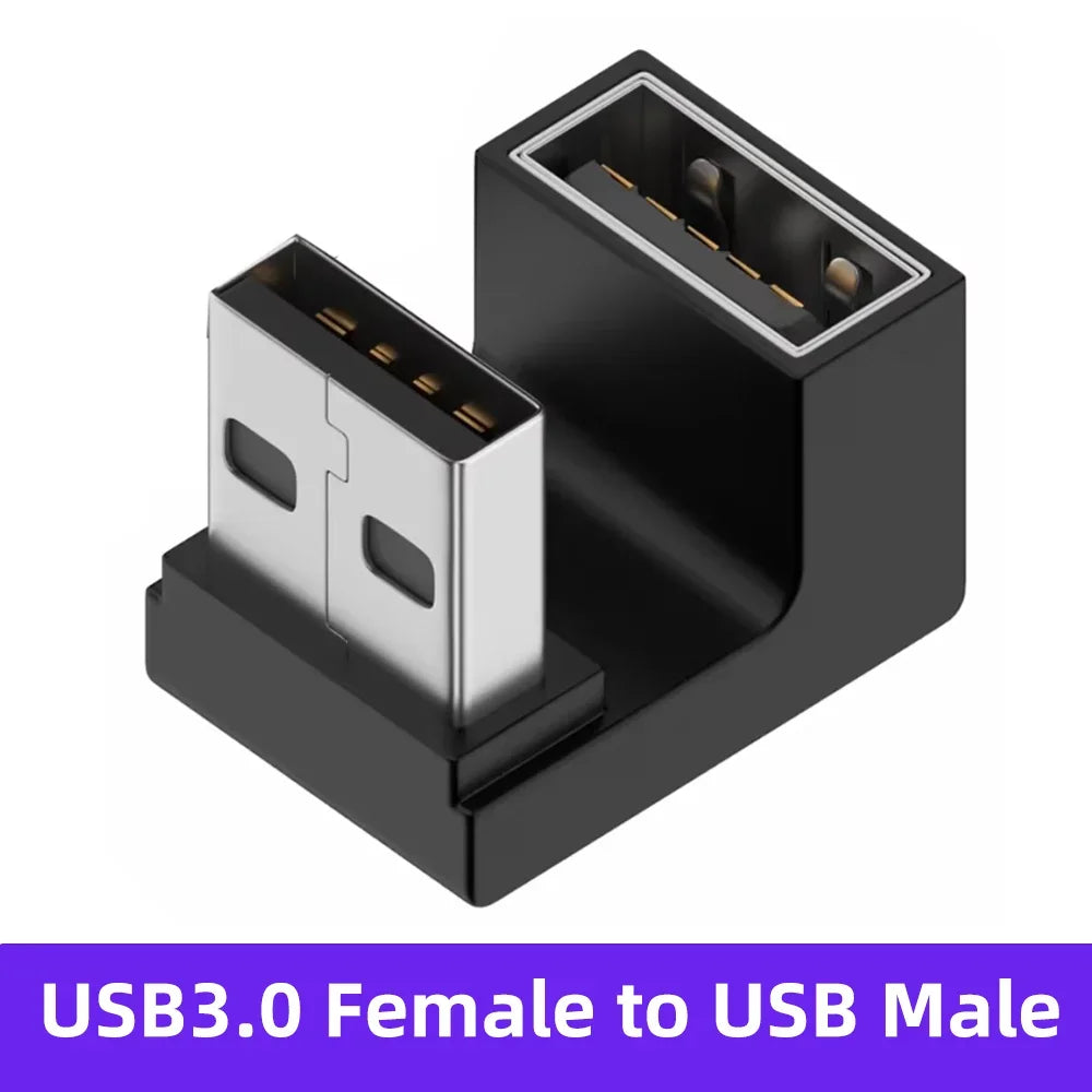 90 Right Angle USB 3.0 Extension Adapter Upward Elbow 10Gbps USB Connector for PC Male To Female Extension Plug Converter